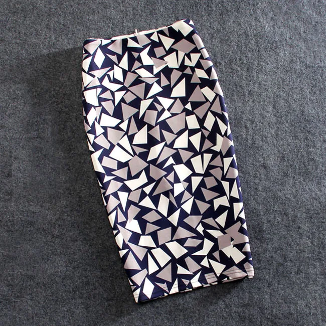 Women Skirts Casual Print Flowers Pencil Skirt Stretchy Skirts 22Colors Faldas Mujer