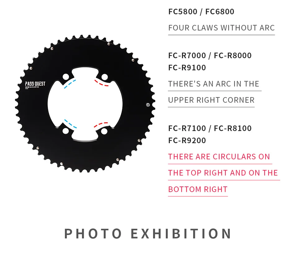 Neues Design Aero 60T für Shimano 105 R7100 CRANK Dura-ace R9200 Kettenblatt 110mmBCD 46T 50T 52T 56T 58T 110bcd – Detail 4