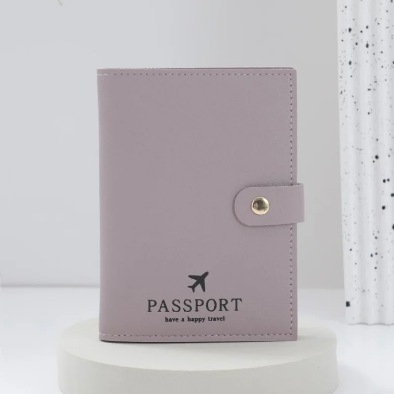 Novo simples porta-passaporte de viagem capa carteira rfid bloqueio negócios couro do plutônio caso cartão acessórios viagem para mulheres