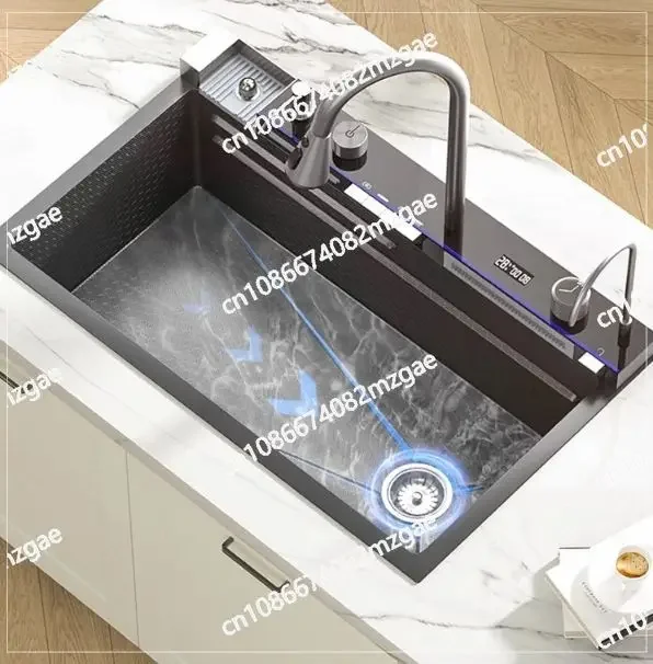 New High Quality Multifunction Modern Smart Waterfall Stainless Steel 304 Sink Kitchen Kitchen Sinks