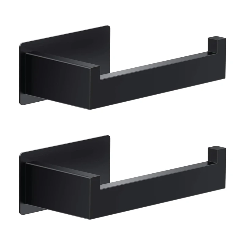 

Toilet Paper Holder Self Adhesive SUS304 Stainless Steel No Drill Wall Mount Rustproof Bathroom Kitchen Tissue Rack Black
