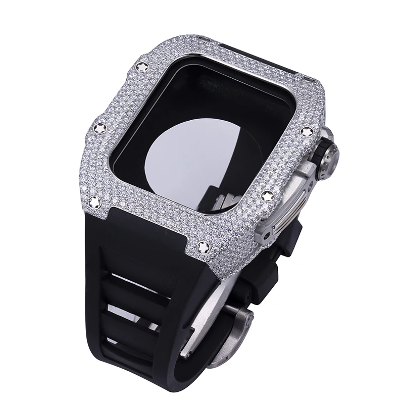 Wholesale hip-hop luxury square pearl chilled diamond watches for men and women accessories
