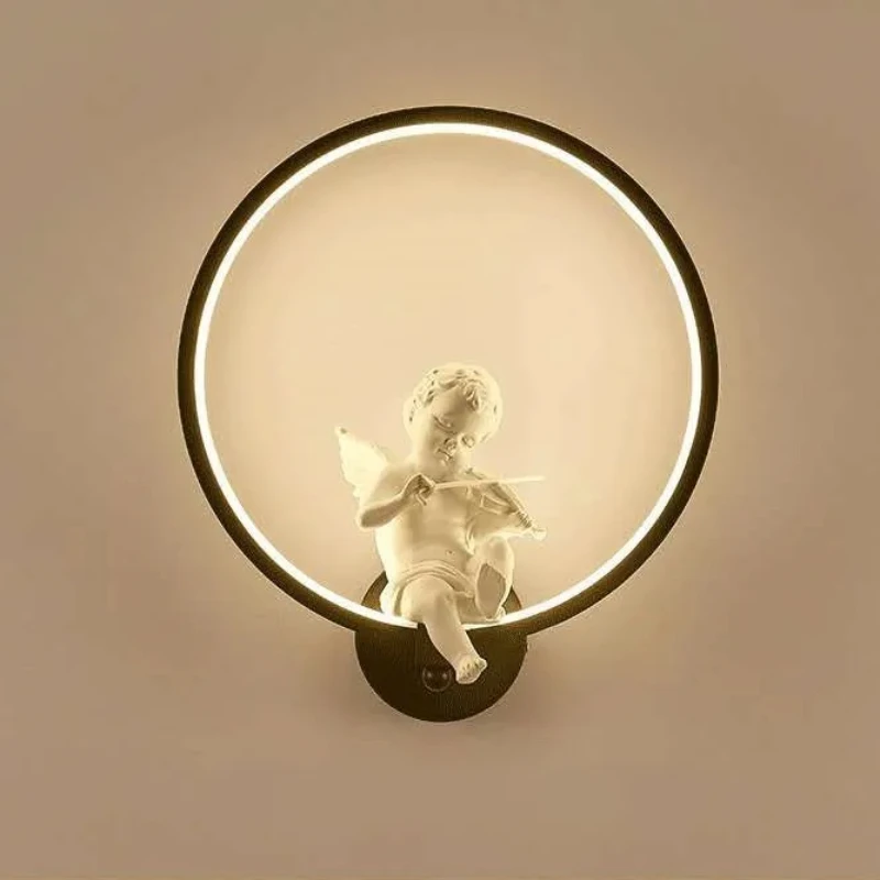 Creative Angel Wall Lamp Led 18W Fixture Tricolor Dimming Led  Bedside Children's Room Night Light Modern for Home Bedroom