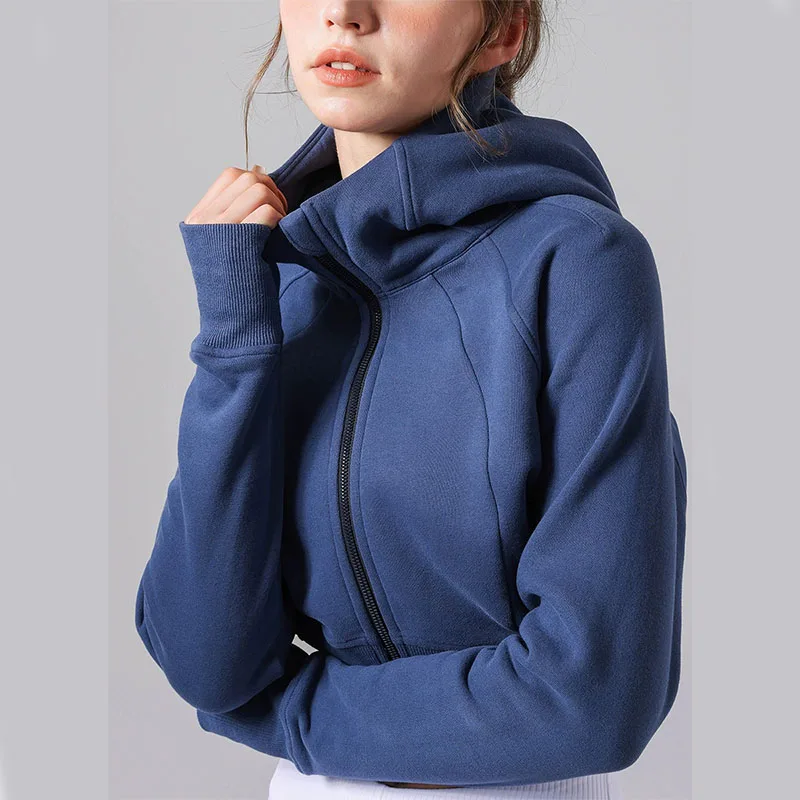 

Women Sports Jacket Zip Fitness Yoga Shirt Workout Running Coats Warm Gym Long Sleeve Top Cardigan Slim Tight Jacket Activewear