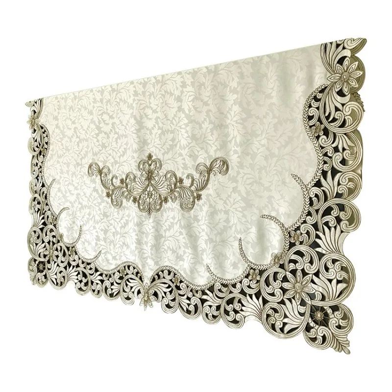 Embroidered Fabric TV Dust Towel,55/65/75/85Inch Curved LCD Cover,European Neo-Chinese Cloud & Scroll Pattern