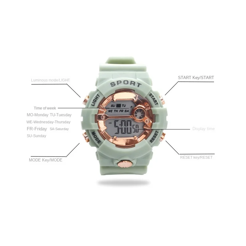 Brand Digital Women Student Watch 30m Waterproof Wristwatch LED Clock Sport Watch Male Big Watches Men Relogios Masculino