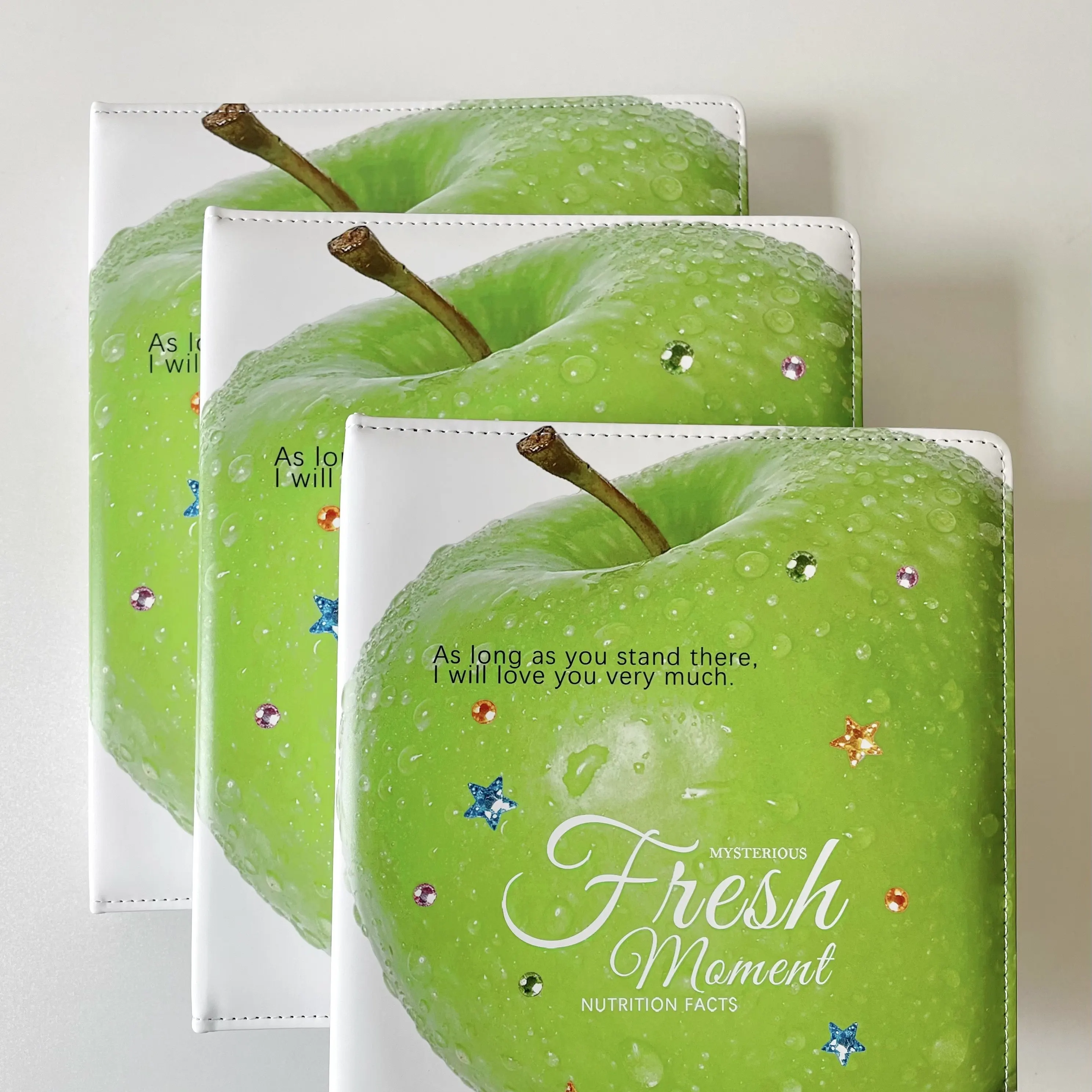 Green Apple PU Leather Photocard Binder, A4/A5/B5 Card Album Loose-Leaf Folder for K-pop Polaroid Photo Star Collecting Book
