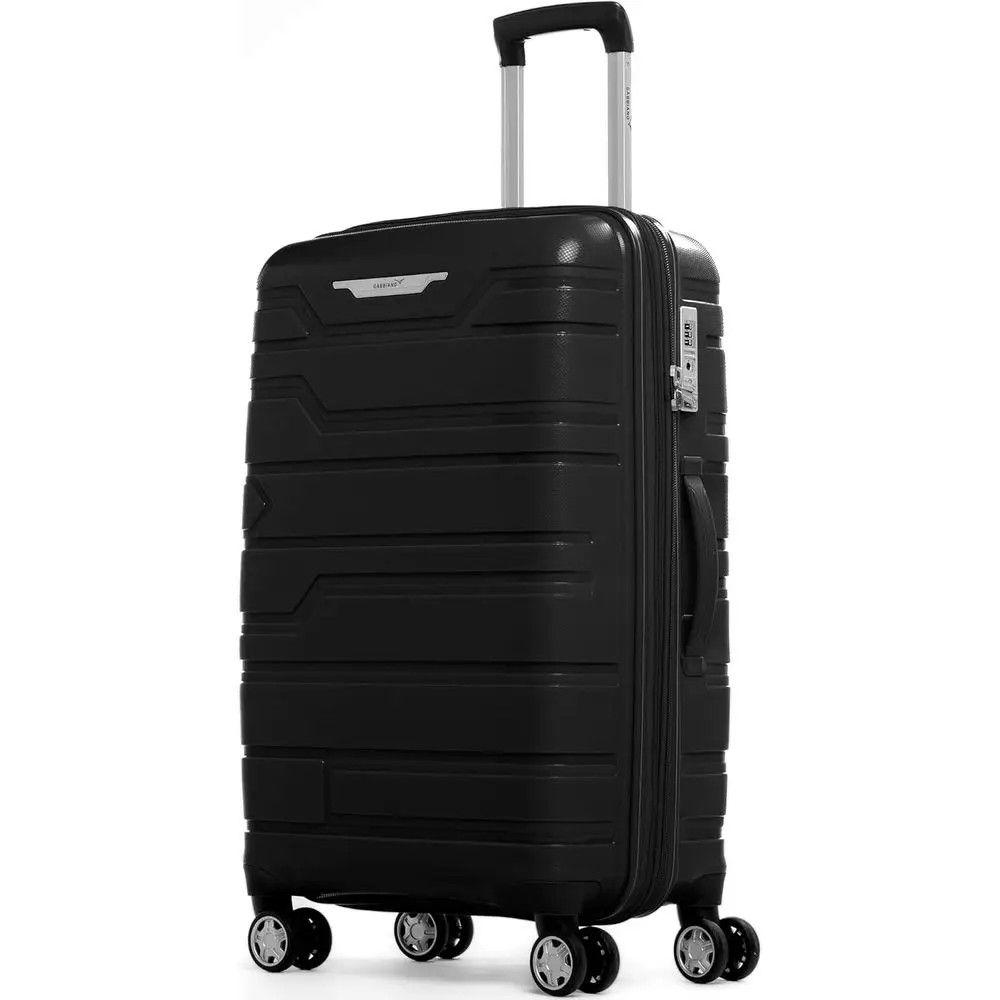 

Unbreakable Hardshell Large Luggage Set with 8 Wheels, Thick Shell, Multi-Layer PP, Black, Carry-On 22 Inch