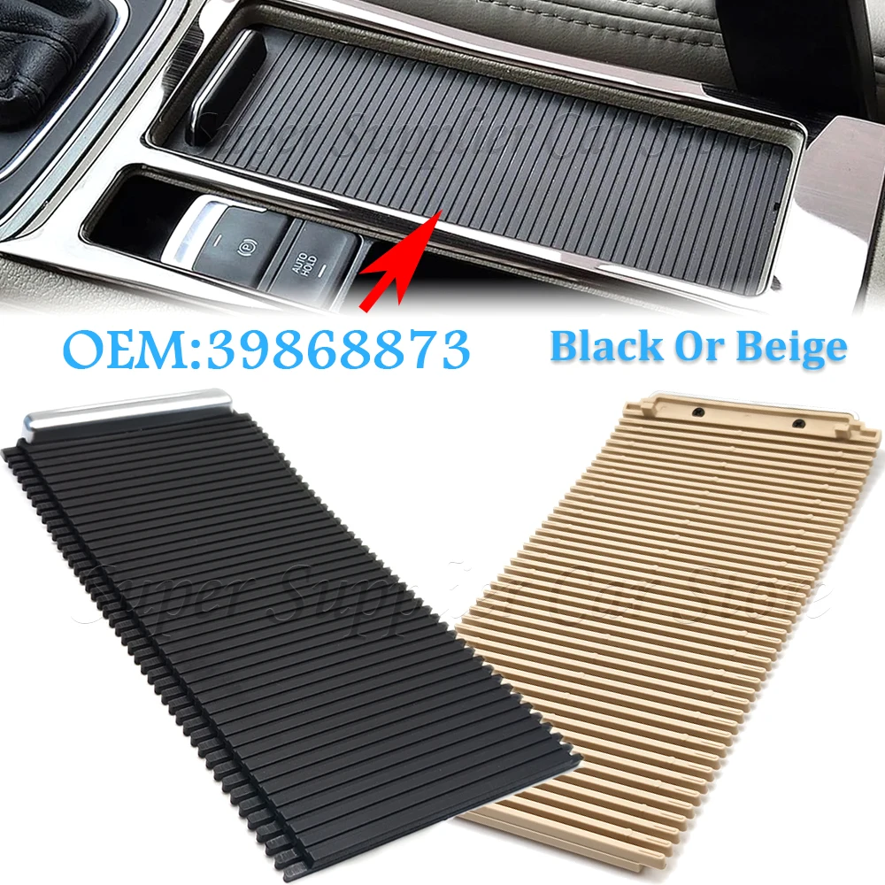 For Volvo XC60 2009-2017 S60 S60L 2011-2019 Center Console Sliding Shutters Cup Holder Cover Roller Blind Black / Beige 39868873