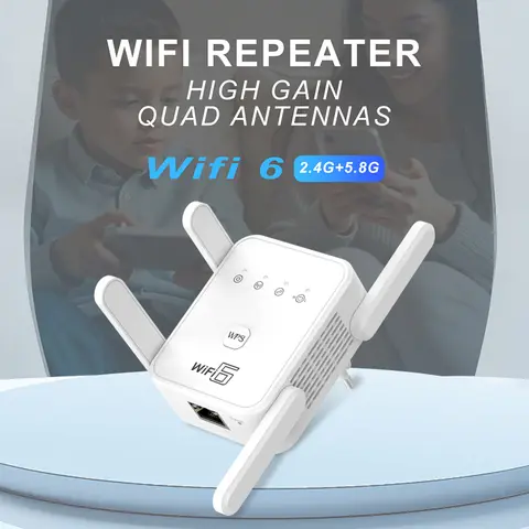 WIFI6 1500Mbps 5Ghz 무선 WiFi 리피터 부스터 2.4G/5GHz Wi-Fi 신호 증폭기 확장기 라우터 네트워크 Wlan WiFi Repetidor