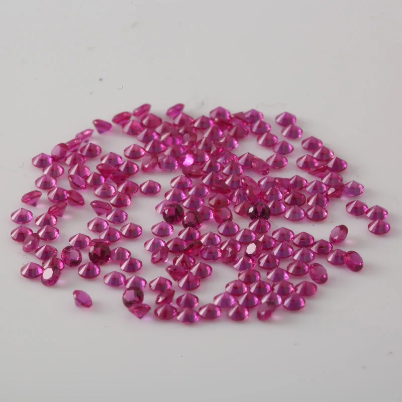 5# Red Corundum Big Size 3.25~20mm Round Brilliant Cut Synthetic Corundum Ruby Loose Stones For Jewelry DIY Making