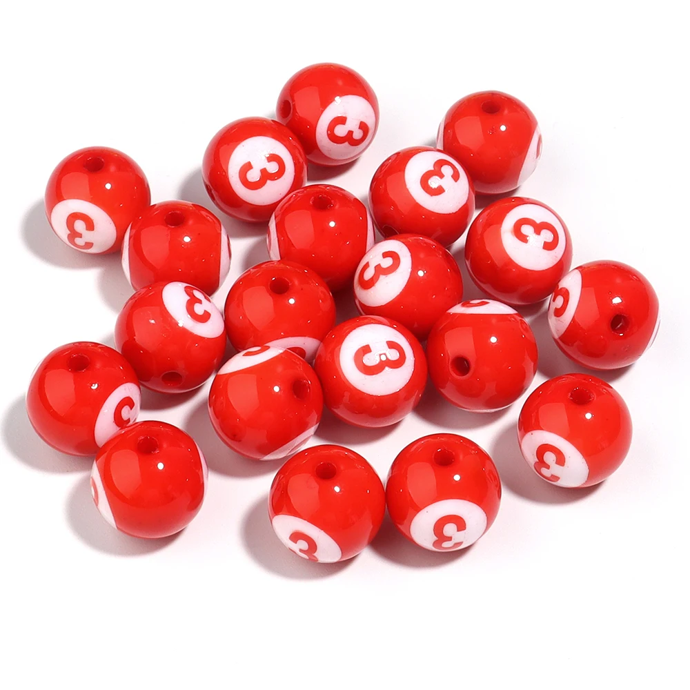 8 colors 16mm Round Acrylic Big Hole Billiards Ball Loose Spacer Beads For Jewelry Making DIY Handmade Bracelet Findings