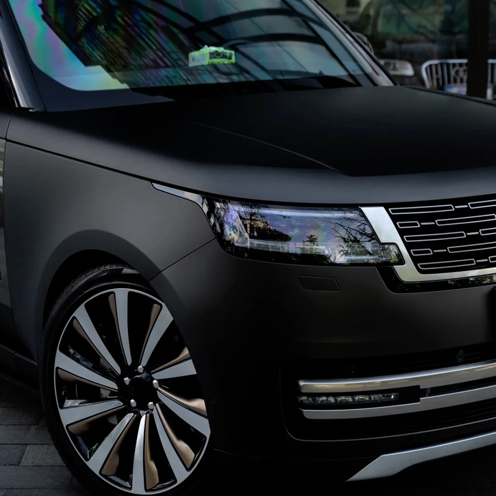 

ПЭТ матовая черная рыцарская автомобильная упаковка виниловая пленка наклейка на капот двигателя автомобиля самоклеящаяся пленка для украшения кузова мотоцикла