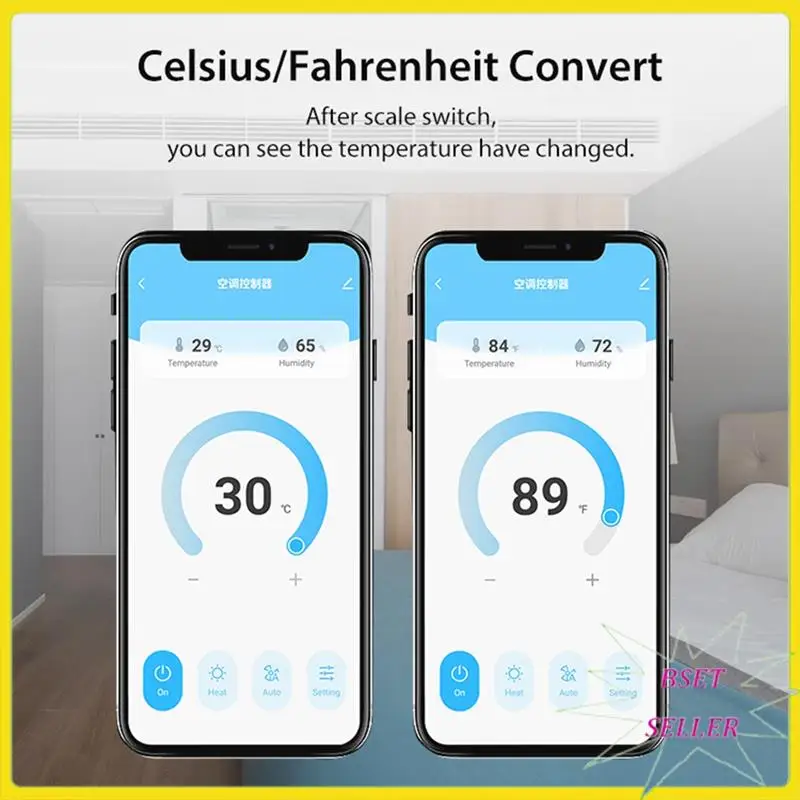 A010 Tuya Smart Life New Wifi Thermostat DC5V Air Conditioner Thermostat IR Remote Control Timer Temperature Humidity Sensor