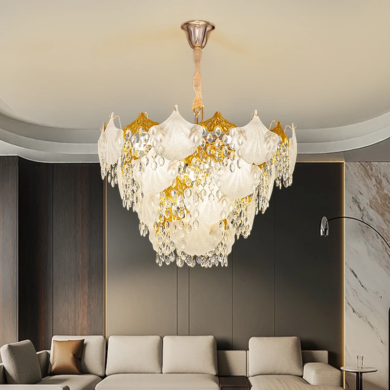 

2025 New Living Room Chandelier French Light Luxury Internet Red Crystal Lamp Bedroom Dining Room Modern Simple Crystal Lamp