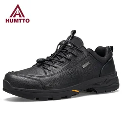 HUMTTO-Chaussures de sport imperméables en cuir pour hommes, baskets de chasse en plein air, chaussures d'escalade, chaussures de trekking, chaussures de randonnée pour hommes, créateur de luxe