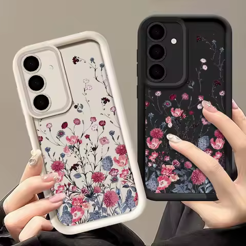 Floral Pattern Case For Samsung Galaxy A16 A55 A54 A15 A14 A25 A35 A53 A56 5G S25 S24 S23 S22 Ultra Plus S24 FE TPU Phone Cover