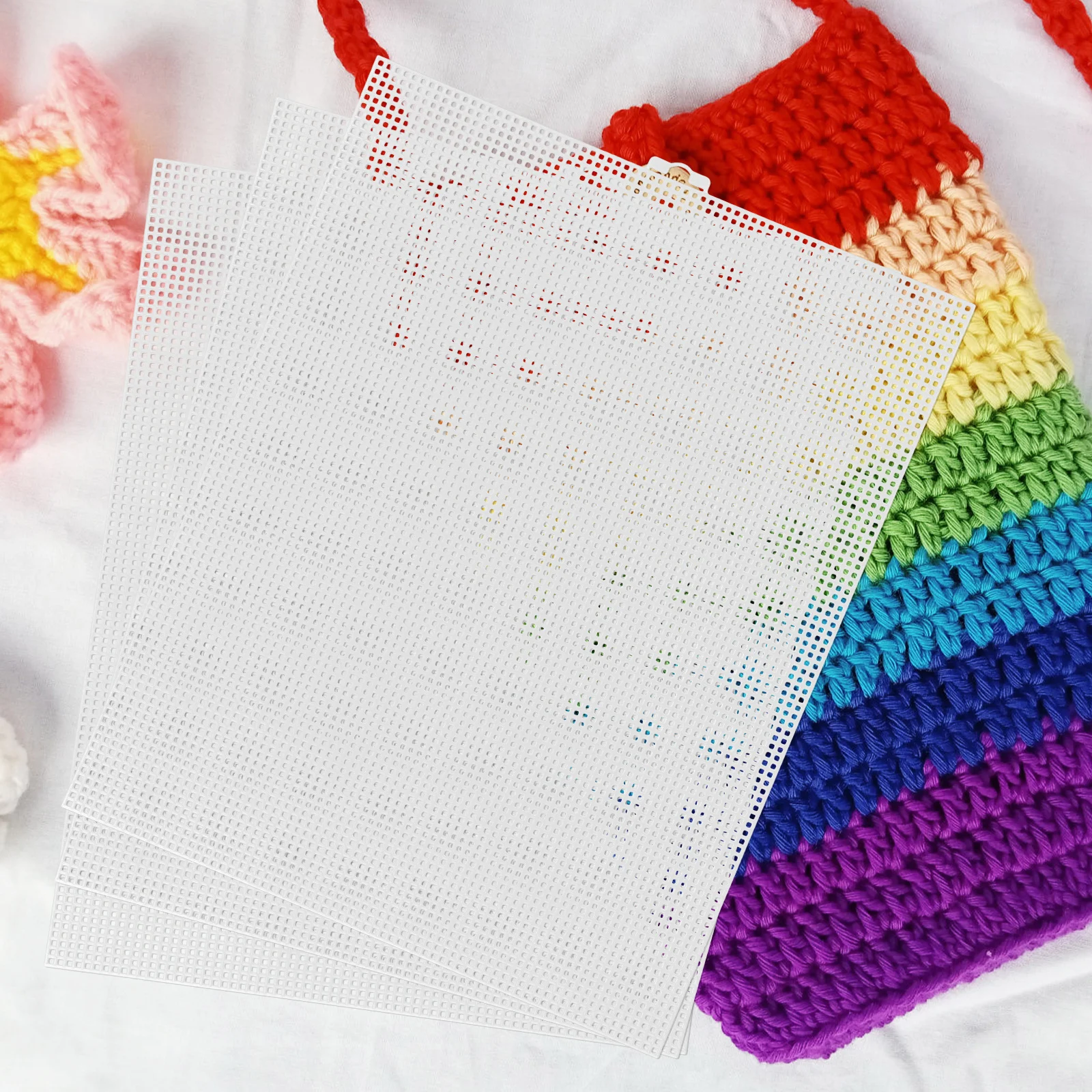 

6 Pcs Plastic Canvas Sheets 26x33.5cm Transparent Crochet Knitting DIY Crafting Sewing Embroidery Mesh Sturdy Beginner