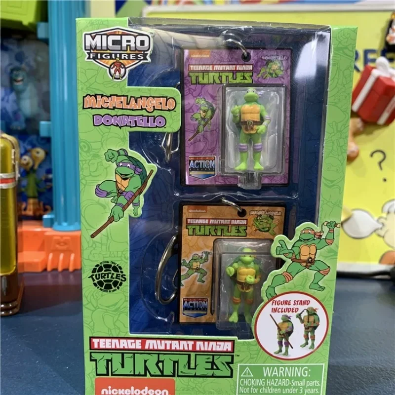 Worlds Smallest Anime Teenages Mutants Ninja Turtles Micro Leonardo Da Vinci Raphael Figure Collection Decoration Accessory Toys