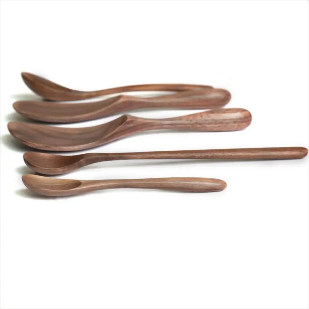 Wooden Tea Spoon Kitchen Cooking Utensils Soup Teaspoon Rice Paddle - E