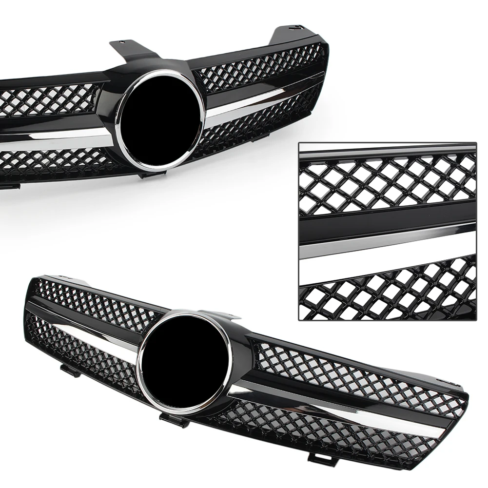 Car Front Bumper Grille Grill For Mercedes Benz W219 C219 CLS-Class CLS500 CLS550 CLS Class 2004 2005 2006 2007 Chrome Black