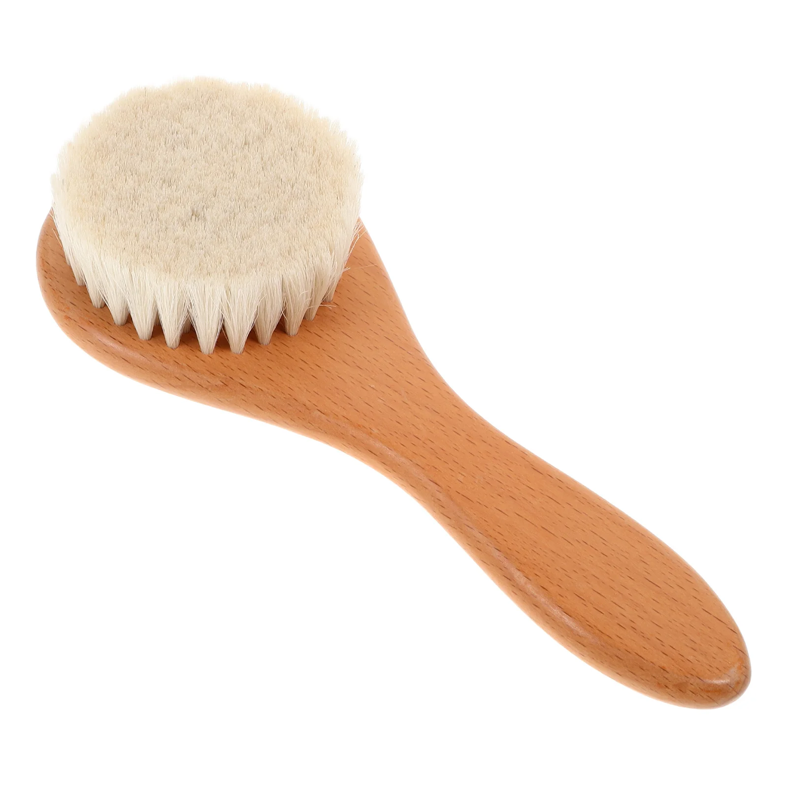 

Bath Brush Soft Wool Bristles Wood Handle for Infant Scalp Care Bathing Grooming Multi Functional Use