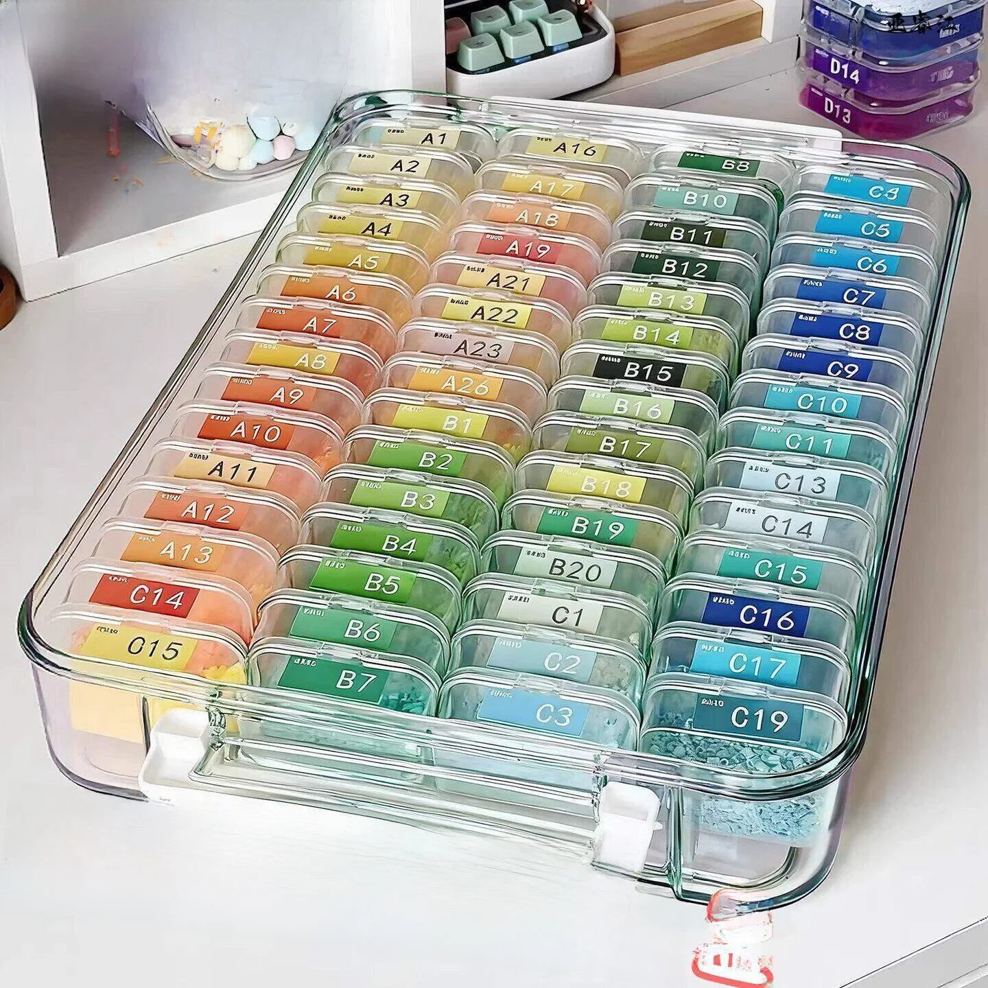 Transparent Thickened High-Transparency Simple Style Storage Box Bean Storage Tool Bottle Small Square Box Family Organizer