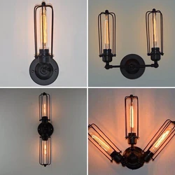 Retro Vintage Wall Light Industrial Bedside Lamp Shade Living Room Simple Bedroom Staircase Art Decor Background Lighting Fixtur