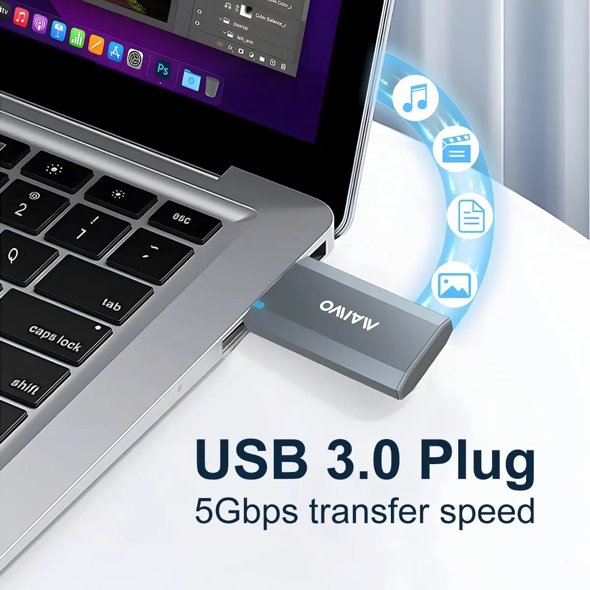 MAIWO mSATA SSD Enclosure 5Gbps Eksternal SSD Adapter USB 3.0 Up untuk 3050 mSATA SSD hingga 2TB Kapasitas Portable Aluminium Enclosure