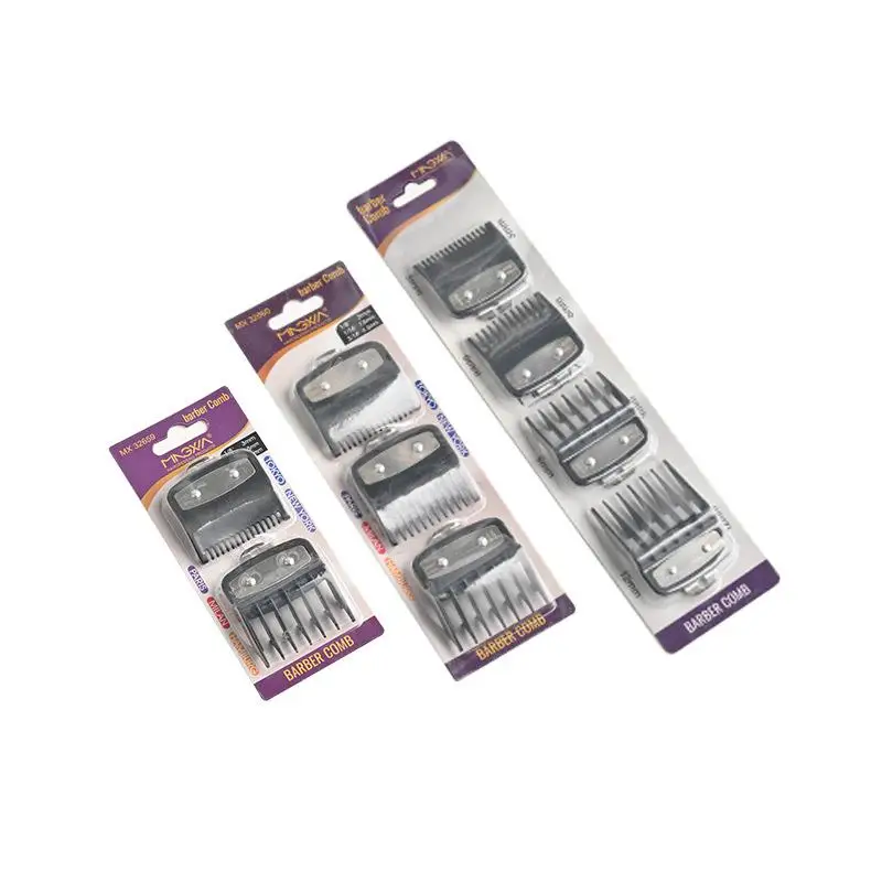 *1/2/3/4Pcs Hair Clipper Guards Guide Combs Trimmer Styling Tools Attachment Black Limit Comb Set Compatible 1.5mm 3mm 4.5mm 6mm