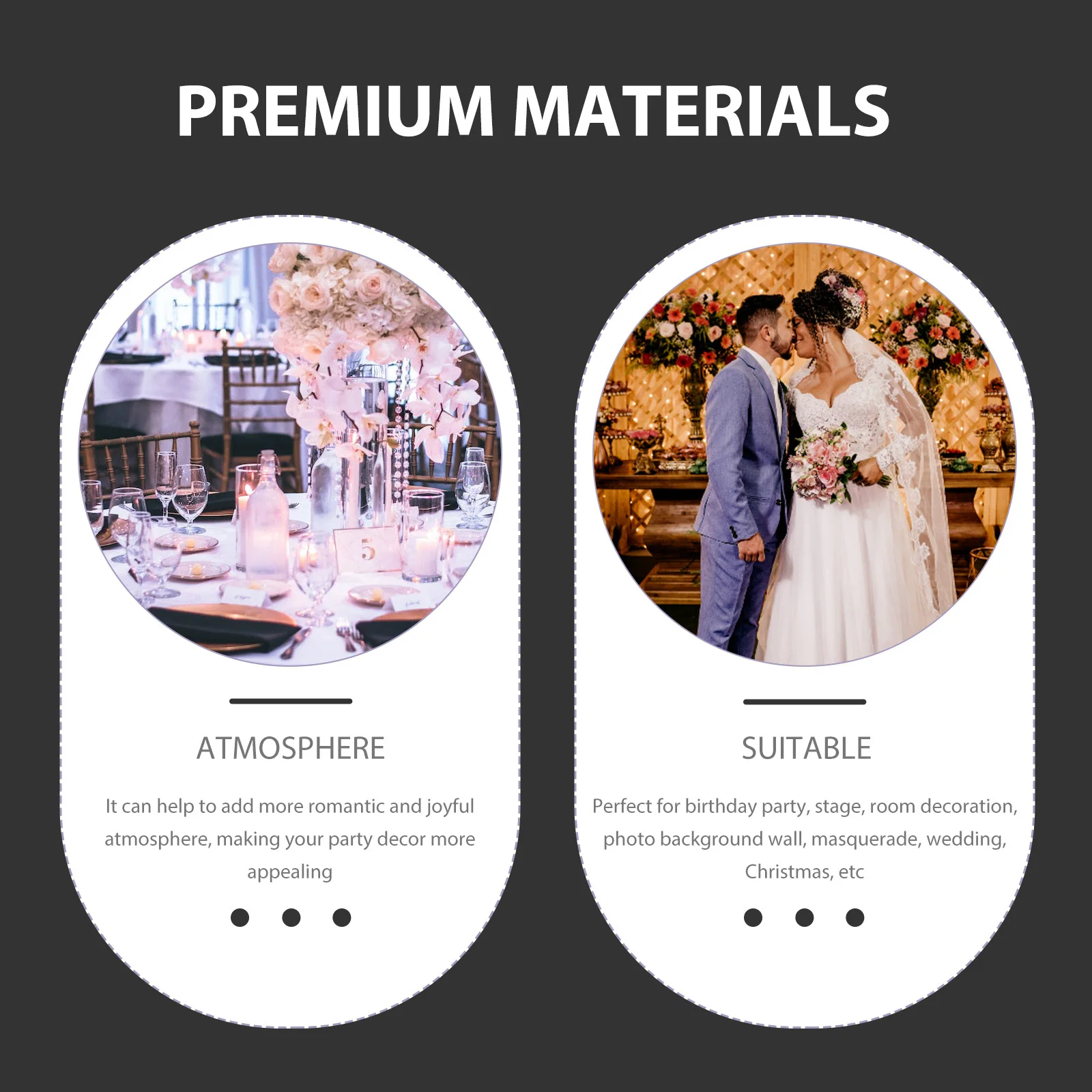 

Wedding Arch Cover Round Top Backdrop Cover Decorative Fabric for Party Birthday Ceremony Wedding Event Celebration Supplies