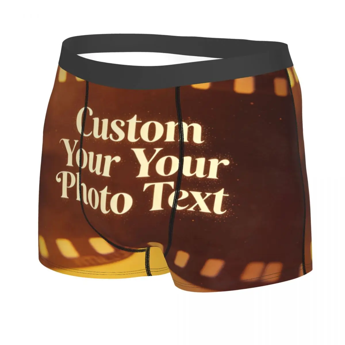 Custom Custom Your Photo Logo Text Underwear Men Print Personalized Image Boxer Briefs Shorts Panties Soft Underpants