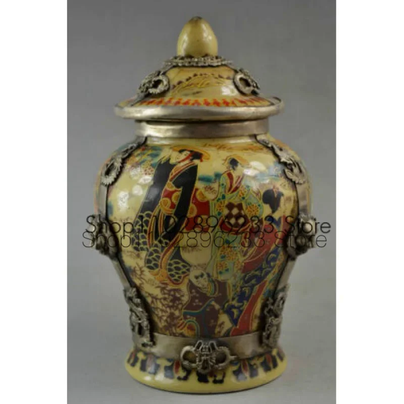 

Горшок для хранения дракона, Феникса и льва из редкого фарфора