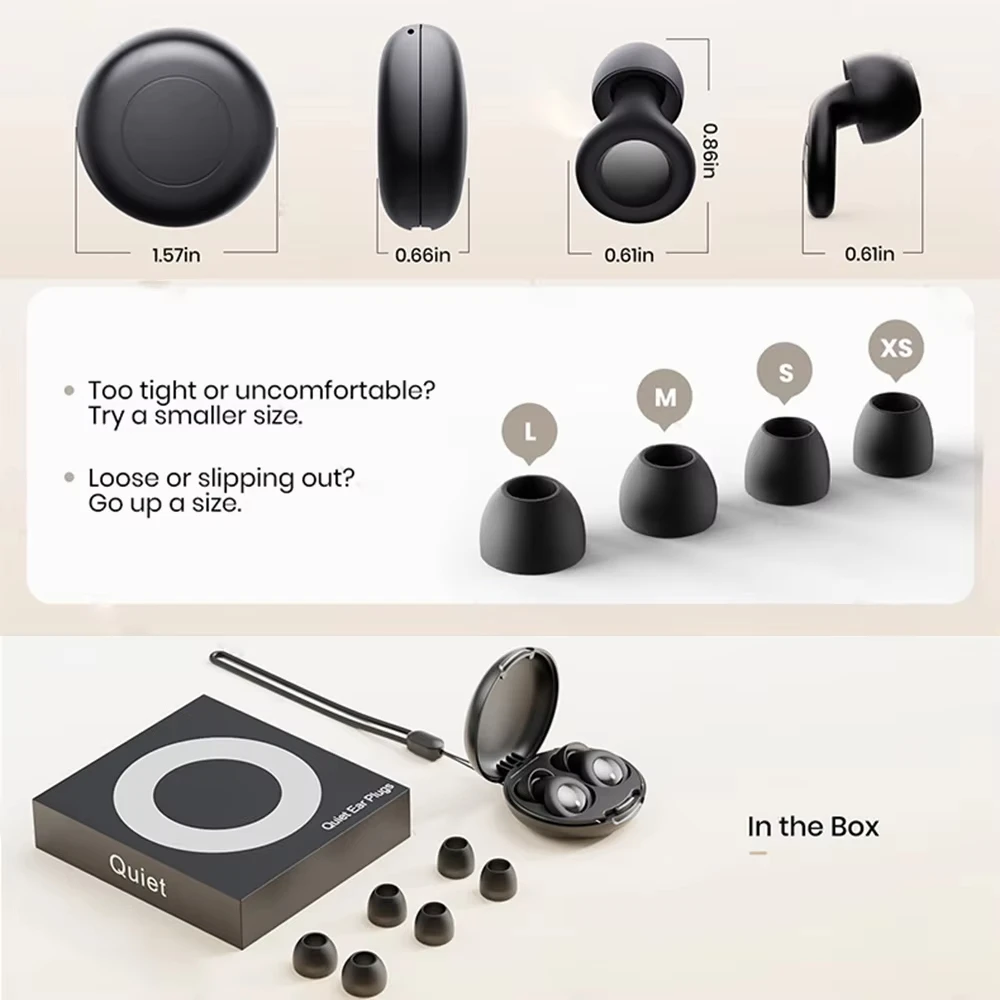 Ear Plugs for Sleeping Noise Cancelling 30Db Reusable Silicone Earplugs Noise-Canceling Silicone Small Ear Canal Earbuds