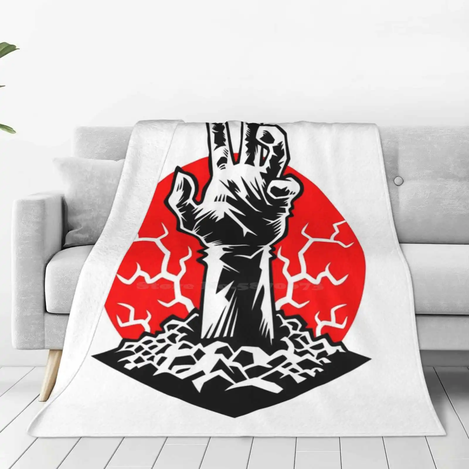 Hand Of Doom New Selling Custom Print Flannel Soft Blanket Horror Hand Zombie Metal Punk Skull