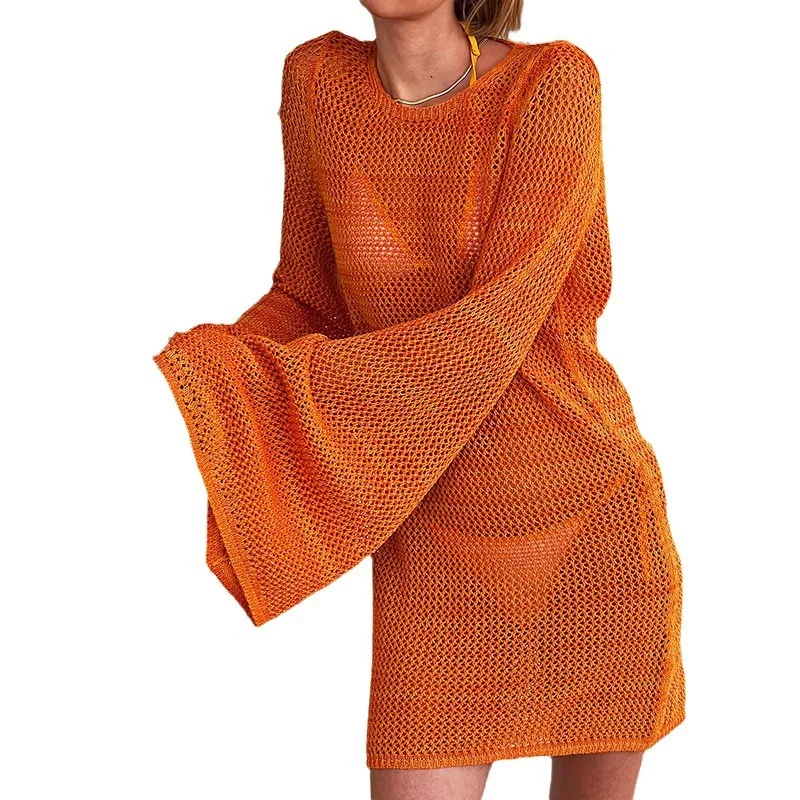 

Пляжное платье, лето 2025 года, кружевные рубашки с рукавами «летучая мышь», ажурные купальники, накидки, сексуальные пляжные наряды, женская пляжная одежда