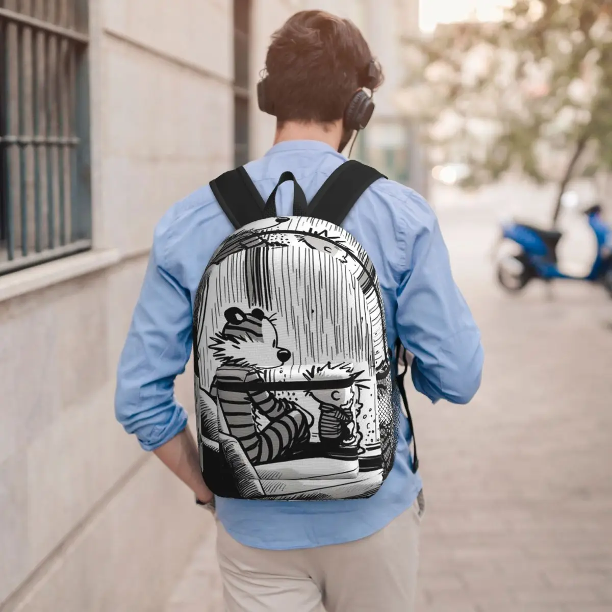 Calvin And Hobbs Dance Classic Student Backpack School Bag Hiking Travel Daypack for Boys Girls Bookbag Shoulder Bags