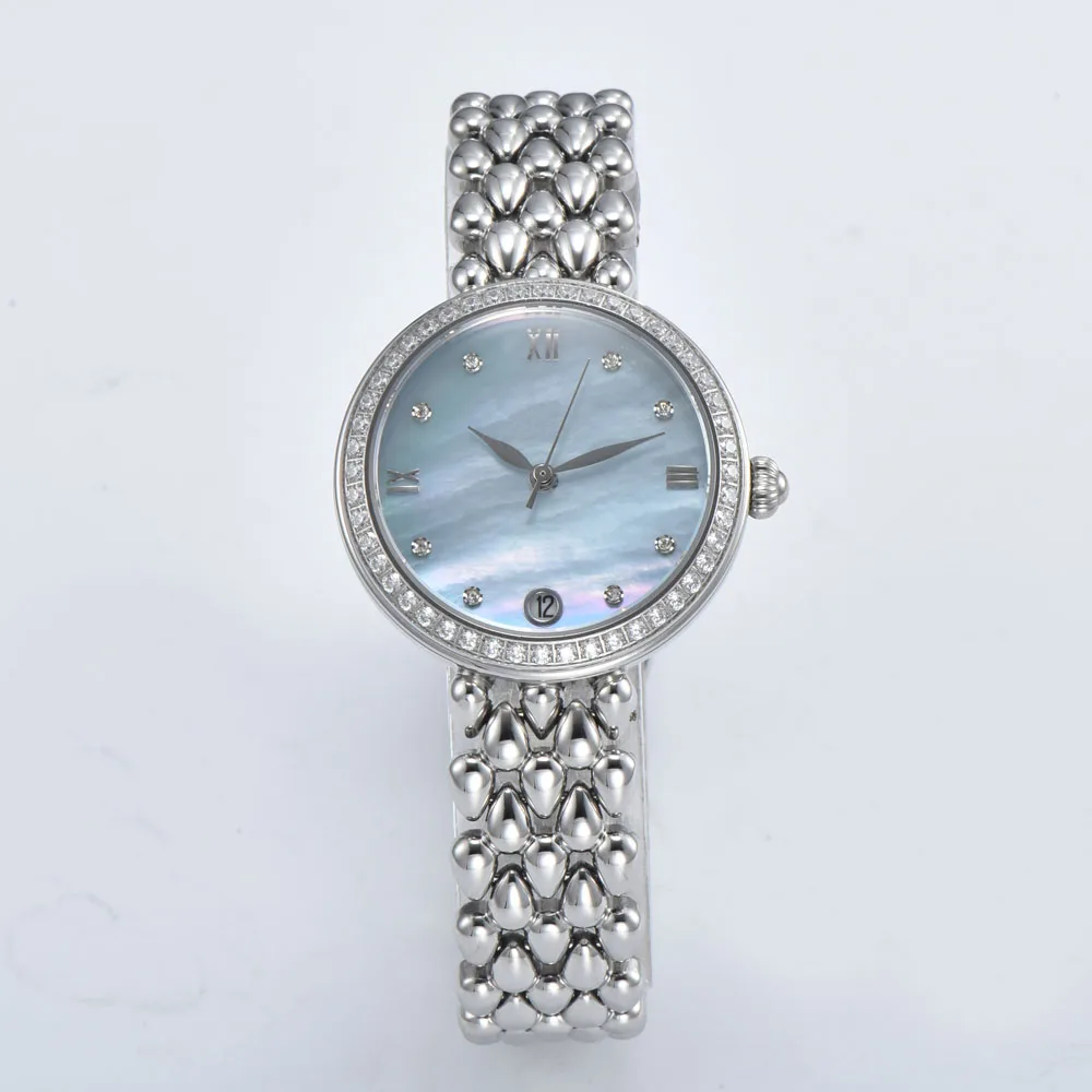 Relojes de pulsera para mujer de moda de 32,3 mm con esfera romana de diamante artificial Miyota 8215/82S0 movimiento automático puede personalizar el logotipo