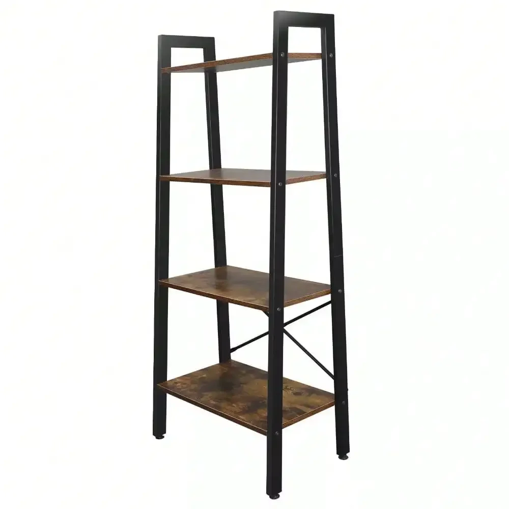 Ladder Shelf, Bookshelf, Storage Rack, Bookcase with Steel Frame, Kitchen, Bedroom, Bathroom, Industrial Style