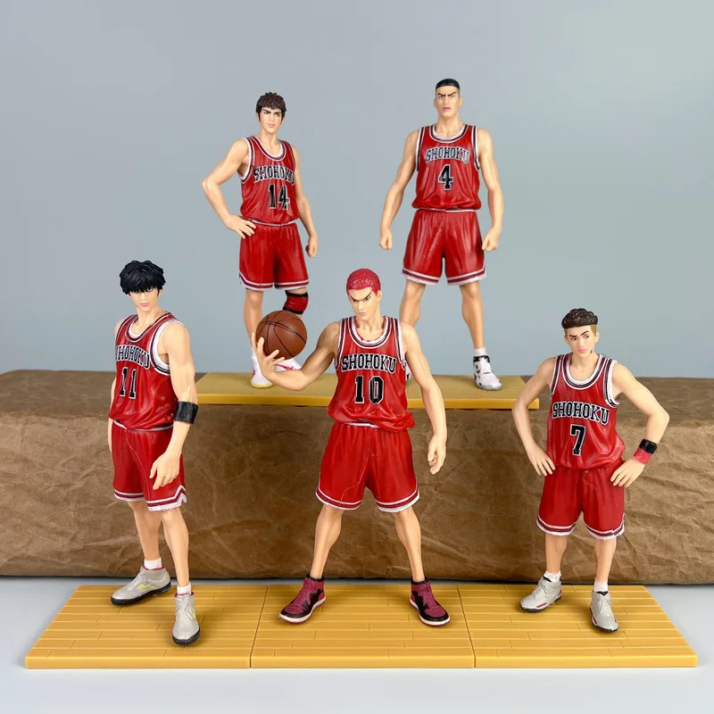 

Anime Figures Gk Standing Figures Of Sakuragi Hanamichi, Rukawa Kaede Mitsui Hisashi From The Shohoku Team PVC Model Toy Gifts