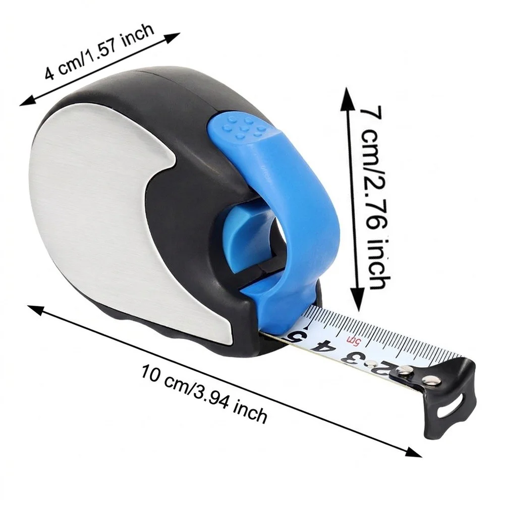 Multifunctional Steel Tape Measure 10m Featuring Auto Lock Button Non-Slip Handle and High-Stiffness 304 Stainless Blade
