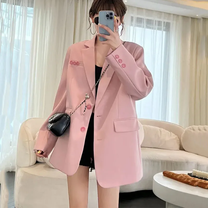 New Spring Autumn Female Casual Suit Jacket Design Sense Fashion Lounge Coat Office Professional Women's Clothing Blazer Lining