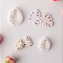 Creative Monstera Leaf Shaped Soft Ceramic Earrings Clay Molds Plant Leaf Cutting Molds For DIY Jewelry Decoration Hand Tools