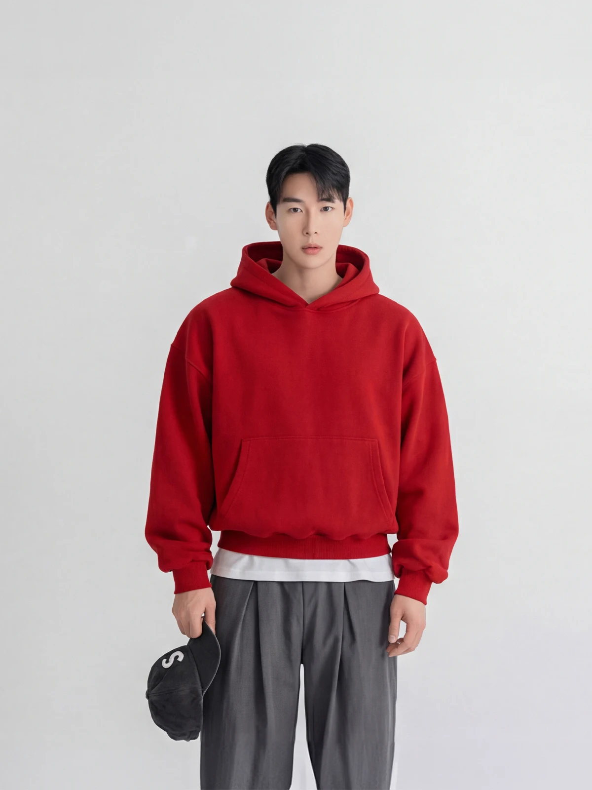 

Красная толстовка с капюшоном в стиле китайского зодиака, мужская, свободного кроя, повседневная, с длинными рукавами, верхняя одежда