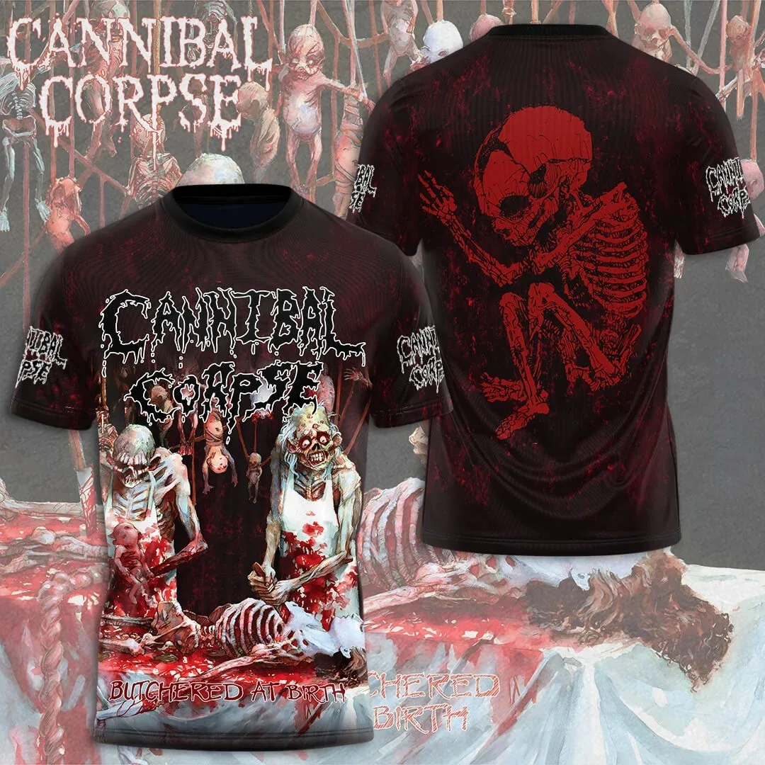 

Street summer fashion men's clothing 3D printed horror cannibal corpse graphic t-shirt loose casual round neck short sleeved top