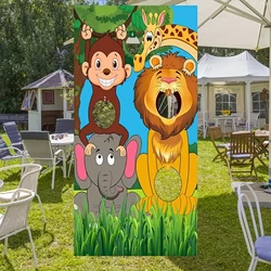 Jungle Wildlife Park Beanbag Throwing Game Set -3 Sandbags, perfect for family gatherings and themed events