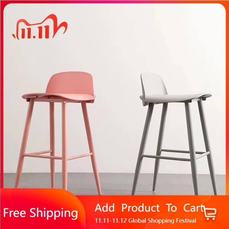 

Nordic Counter Bar Chairs Creative Party Lounge Make Up Bar Chairs Backrest Minimalist Restaurante Muebles Salon Furniture