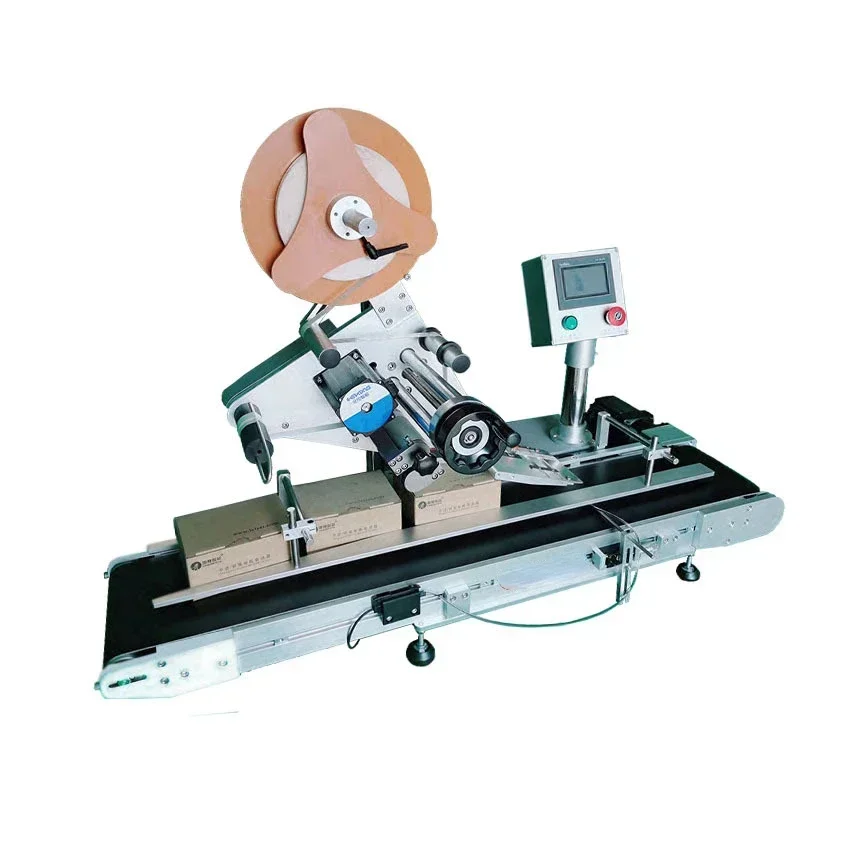 Gran oferta barata y fina, pequeña máquina etiquetadora plana completamente automática, caja exprés, bolsa de embalaje de plástico, máquina etiquetadora de bolsas de PE Au