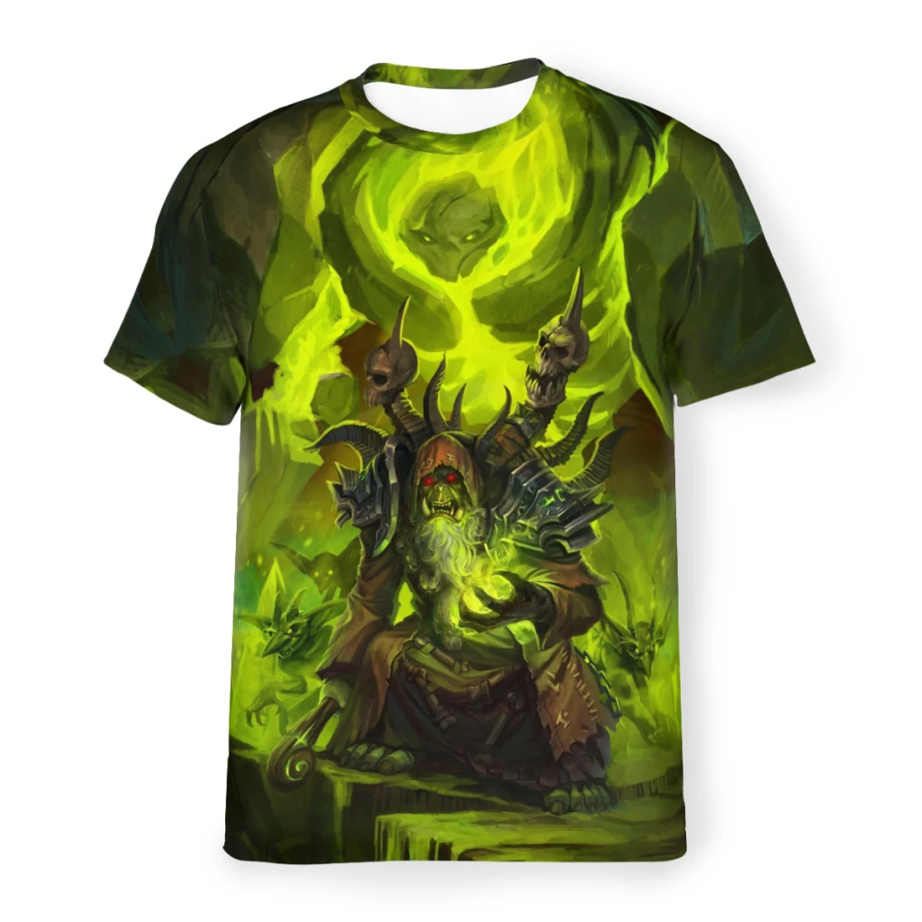 Polyester TShirts World Of Warcraft_66505176 Print Men's Thin T Shirt Funny Clothing