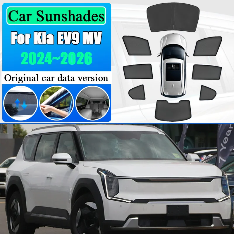 

Sun Visor For Kia EV9 MV 2024 2025 2026 Car Mesh Sunshades Window UV Protection Privacy Curtain Anti-Mosquito Cover Accessories